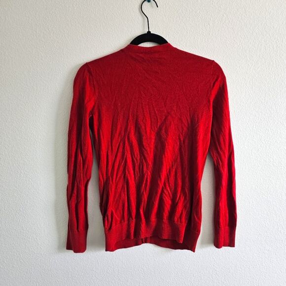 Lauren Ralph Lauren Petite Red Cardigan P/S – Classic Cotton Sweater - Picture 2 of 7